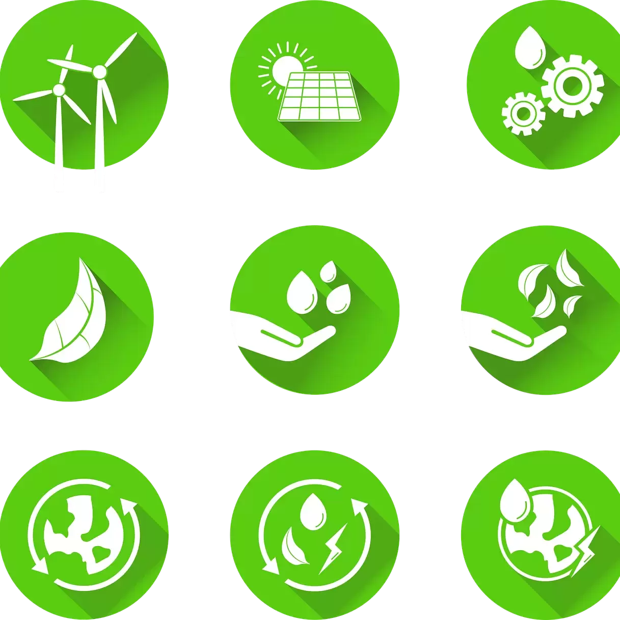 Symbols for staying green and helping the environment